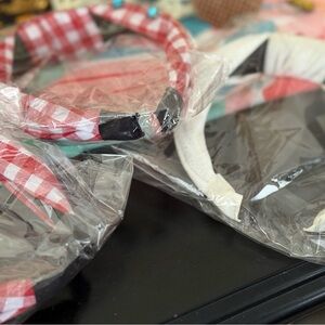 Checkered Headband Set - Red, Black, White